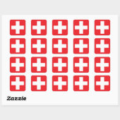 Stickers Drapeau Suisse carré (Feuille)