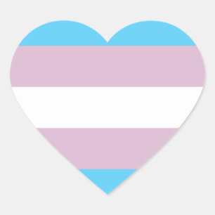 Stickers Drapeau Transgenre (Coeur)