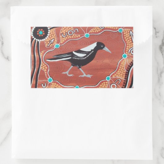 Stickers Dreaming Magpie d'art autochtone (Sac)