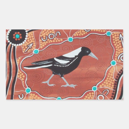 Stickers Dreaming Magpie d'art autochtone (Devant)