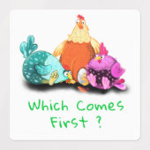 Stickers Drôle Poulet - Texte Personnalisé (Design 2)