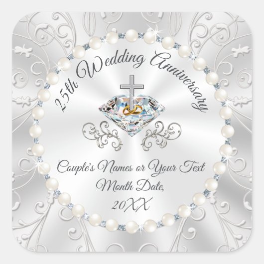 Stickers du 25e anniversaire bon marché pour les f (Devant)