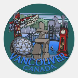 Stickers du Canada de Vancouver Totem Poteau