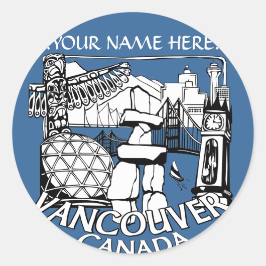 Stickers du Canada de Vancouver Totem Poteau (Devant)