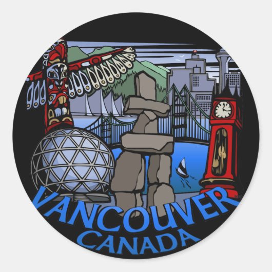 Stickers du Canada de Vancouver Totem Poteau (Devant)