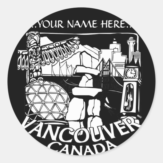 Stickers du Canada de Vancouver Totem Poteau (Devant)