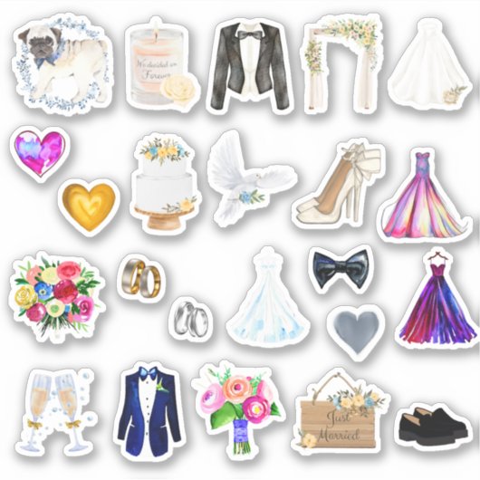 Stickers du jour de mariage (Devant)