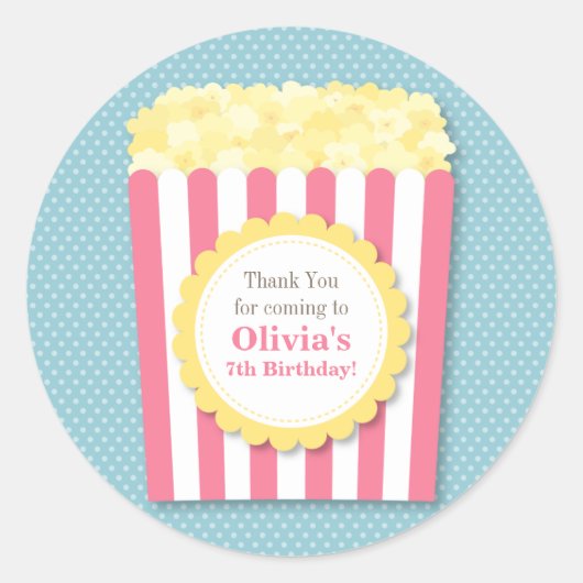 Stickers du Parti Anniversaire de enfant Merci Pop (Devant)