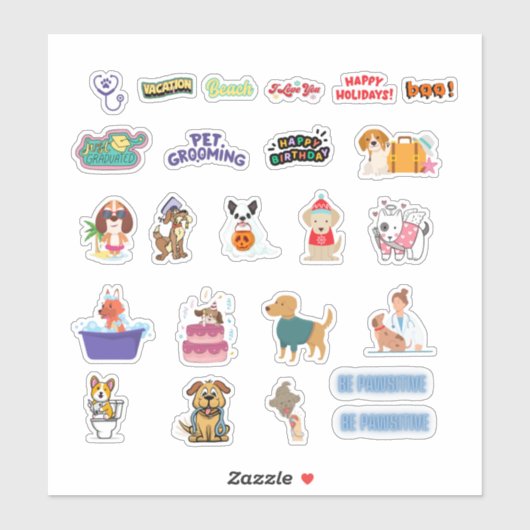 Stickers du planificateur de chien (Feuille)