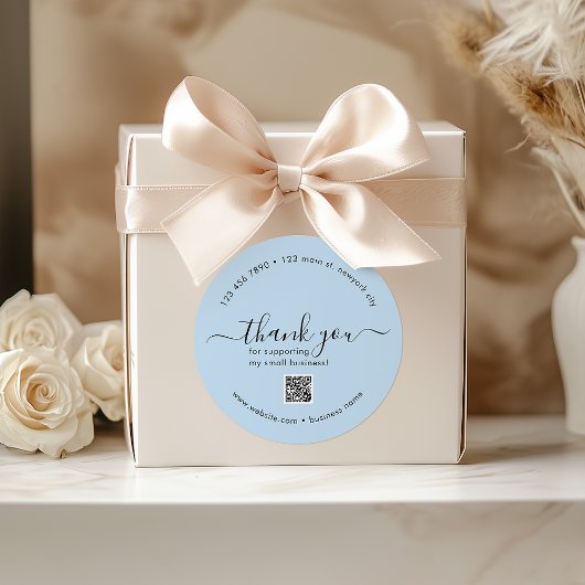 Stickers Dusty Blue Custom Merci avec code QR