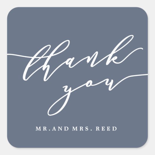 stickers dusty blue merci de m et mme (Devant)