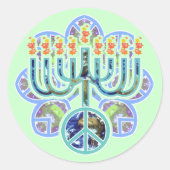 Stickers Earth Peace Menorah (Devant)