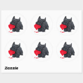 Stickers écossais Terrier Valentine (Feuille)