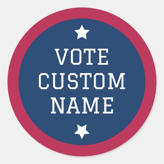 Stickers Élection Vote Personnalisé Nom du candida (Devant)