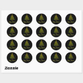 Stickers élégant Black Green Christmas Tree (Feuille)