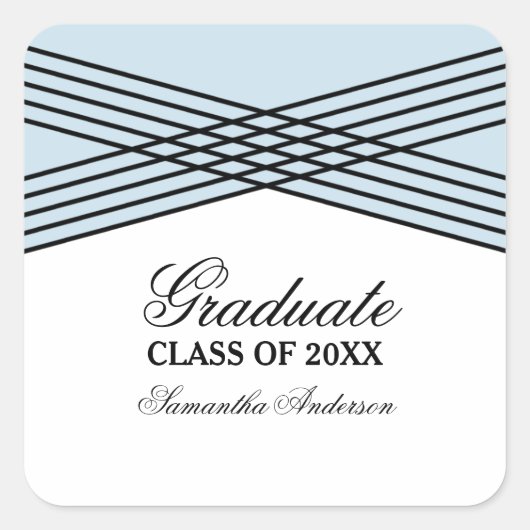 Stickers élégants déco bleu Graduation (Devant)
