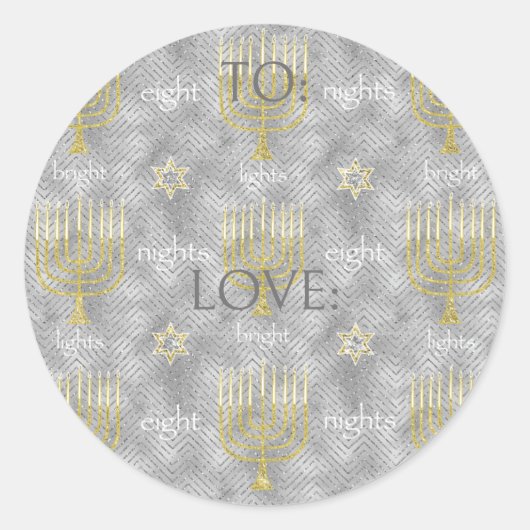 Stickers élégants Hanoukka (1 1/2"/3") (Devant)