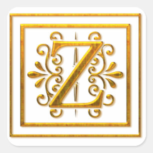 Stickers élégants Monogram Golden Z