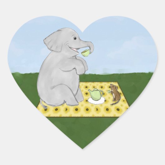 Stickers Elephant and Mouse Tea Party (Devant)