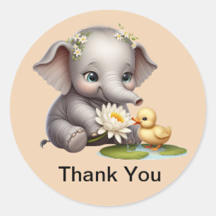 Stickers Eléphant Merci mignon