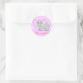 Stickers Eléphant Rose mignon - C'est une fille ! (Sac)
