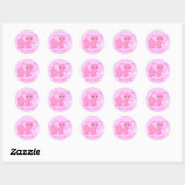 Stickers Eléphant Rose mignon - C'est une fille ! (Feuille)