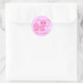 Stickers Eléphant Rose mignon - C'est une fille ! (Sac)