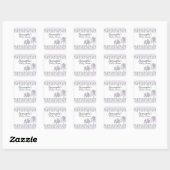 Stickers Eléphant Violet et Gris (Feuille)