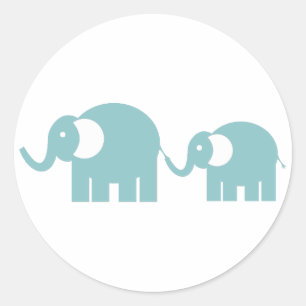 Stickers Eléphants Bleus