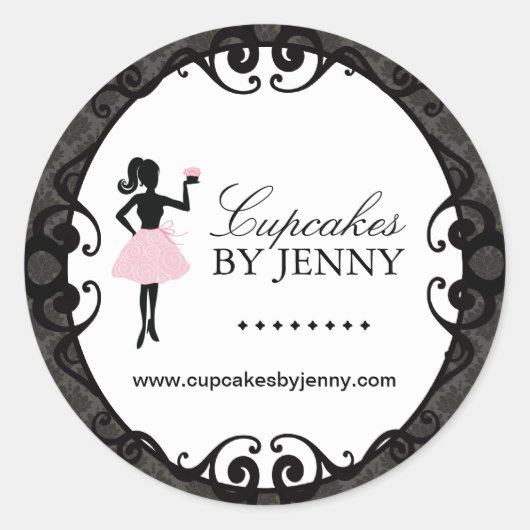 Stickers Emballage Silhouette Cupcake (Devant)