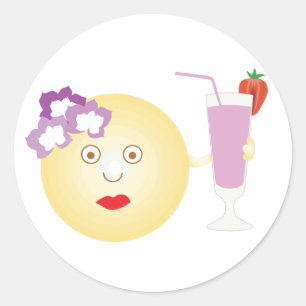 Stickers Emoji Fille Aimante Cocktail