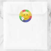 Stickers Emoji Peace Sign Rainbow Burst (Sac)