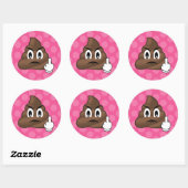 Stickers Emoji Poop À petits pois Rose (Feuille)