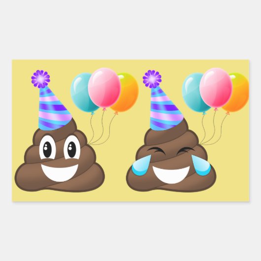Stickers Emoji Poopers d'anniversaire (Devant)
