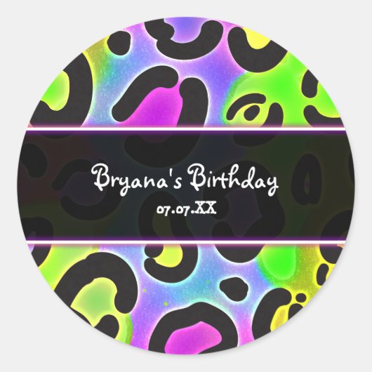 Stickers Empreinte de léopard Rainbow Cheetah (Devant)