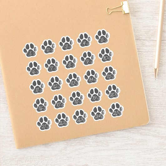 Stickers Empreinte de patte de chien nombre (Carnet)