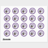 Stickers Empreinte de patte de chien pourpre Cutom (Feuille)