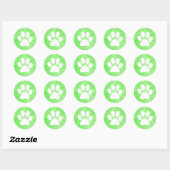 Stickers Empreinte de patte de chien vert et blanc (Feuille)