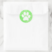Stickers Empreinte de patte de chien vert et blanc (Sac)