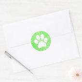 Stickers Empreinte de patte de chien vert et blanc (Enveloppe)