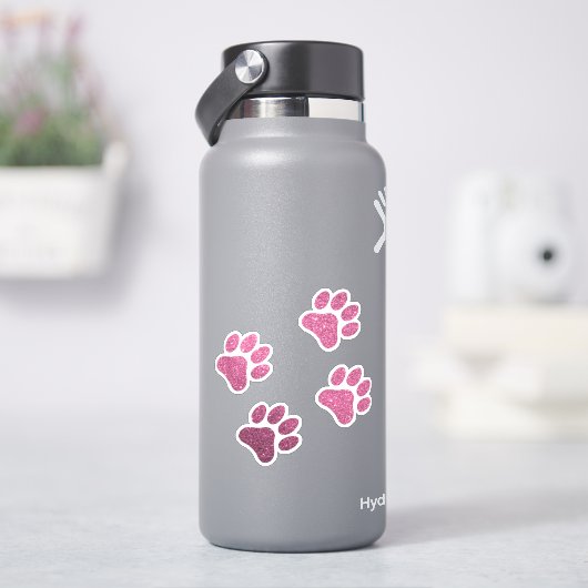 Stickers Empreinte de patte rose de la Glitterie 4 (HydroFlask)