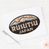 stickers en bois ovale Rusutsu Japon (Enveloppe)