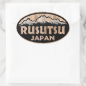 stickers en bois ovale Rusutsu Japon (Sac)