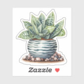 Stickers En Céramique Pot Vinyl Succulent (Feuille)