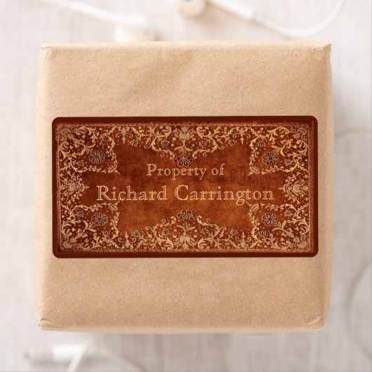 Stickers en cuir doré gravé (En situation)