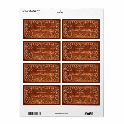 Stickers en cuir doré gravé (Feuille entière)