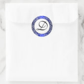 Stickers en dentelle blanche monogramme bleu (Sac)