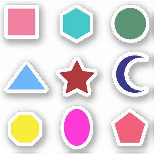 Stickers en forme colorée (Devant)