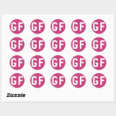 Stickers en forme de cercle gluten gratuitement GF (Feuille)