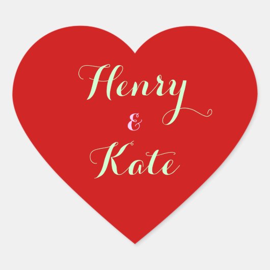 Stickers en forme de coeur avec nom Amour romantiq (Devant)